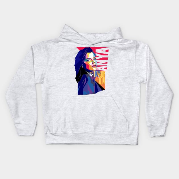 Anya Taylor-Joy Pop Art Kids Hoodie by Laksana Ardie Store